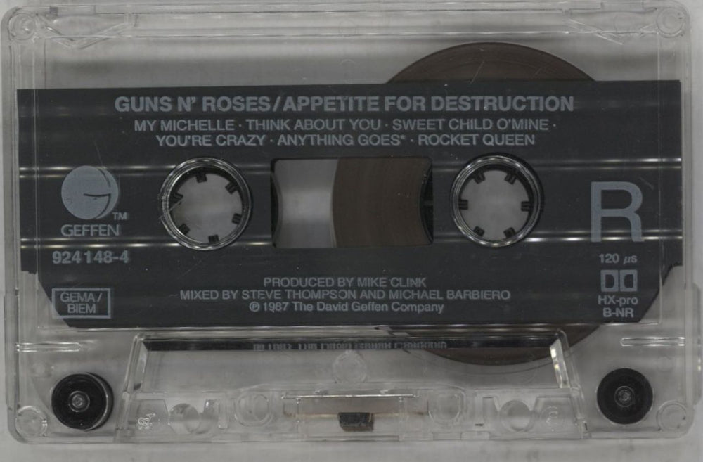 Guns N Roses Appetite For Destruction German cassette album GNRCLAP645250