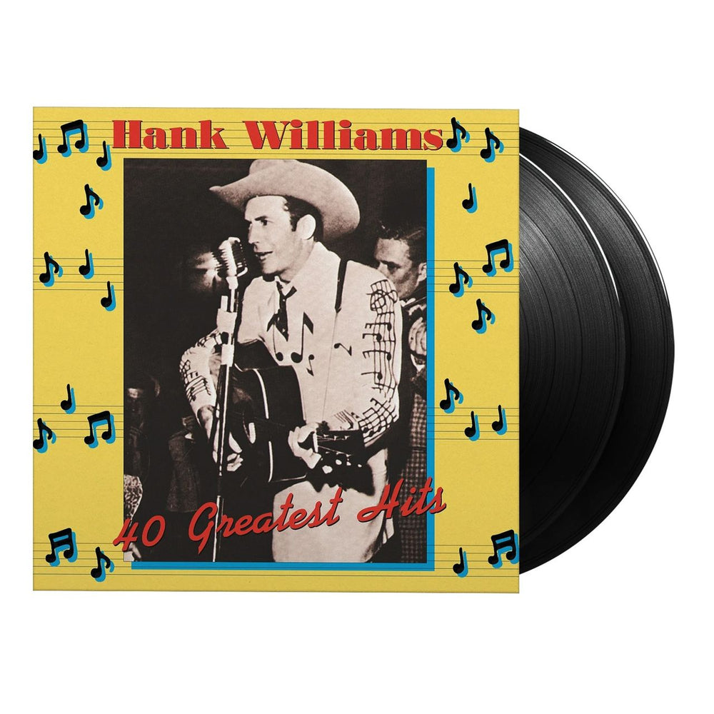 Hank Williams 40 Greatest Hits - 180 Gram Black Vinyl UK 2-LP vinyl record set (Double LP Album) HNK2LGR866793