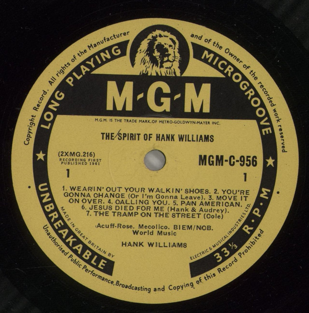 Hank Williams The Spirit Of Hank Williams - 1st UK vinyl LP album (LP record) HNKLPTH373410