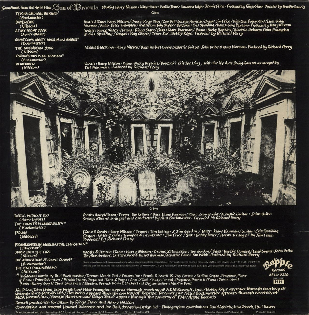 Harry Nilsson Son Of Dracula - Fold-out sleeve UK vinyl LP album (LP record)