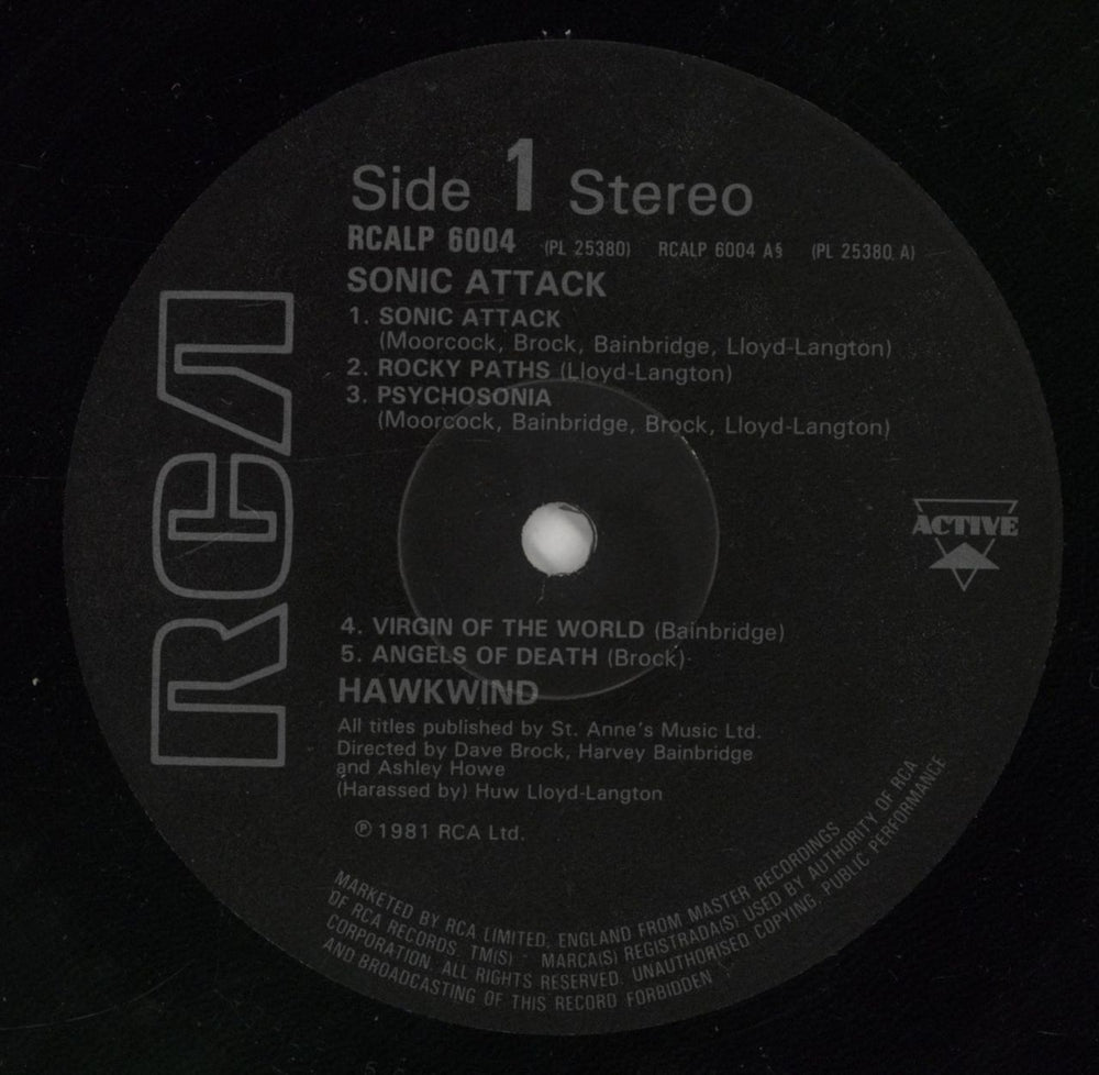 Hawkwind Sonic Attack  + stickered sleeve UK vinyl LP album (LP record) HWKLPSO794636