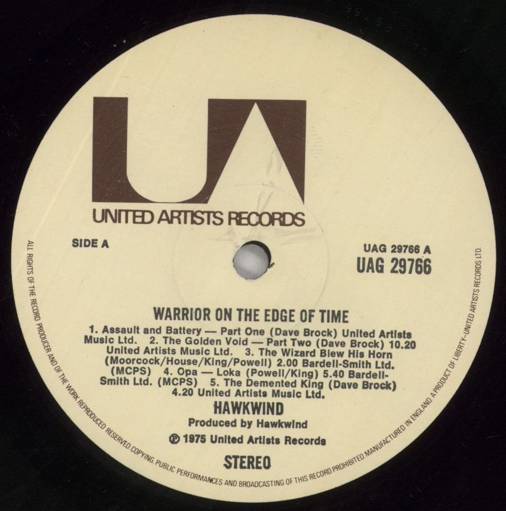 Hawkwind Warrior On The Edge Of Time - 1st - No Inner UK vinyl LP album (LP record) HWKLPWA859287