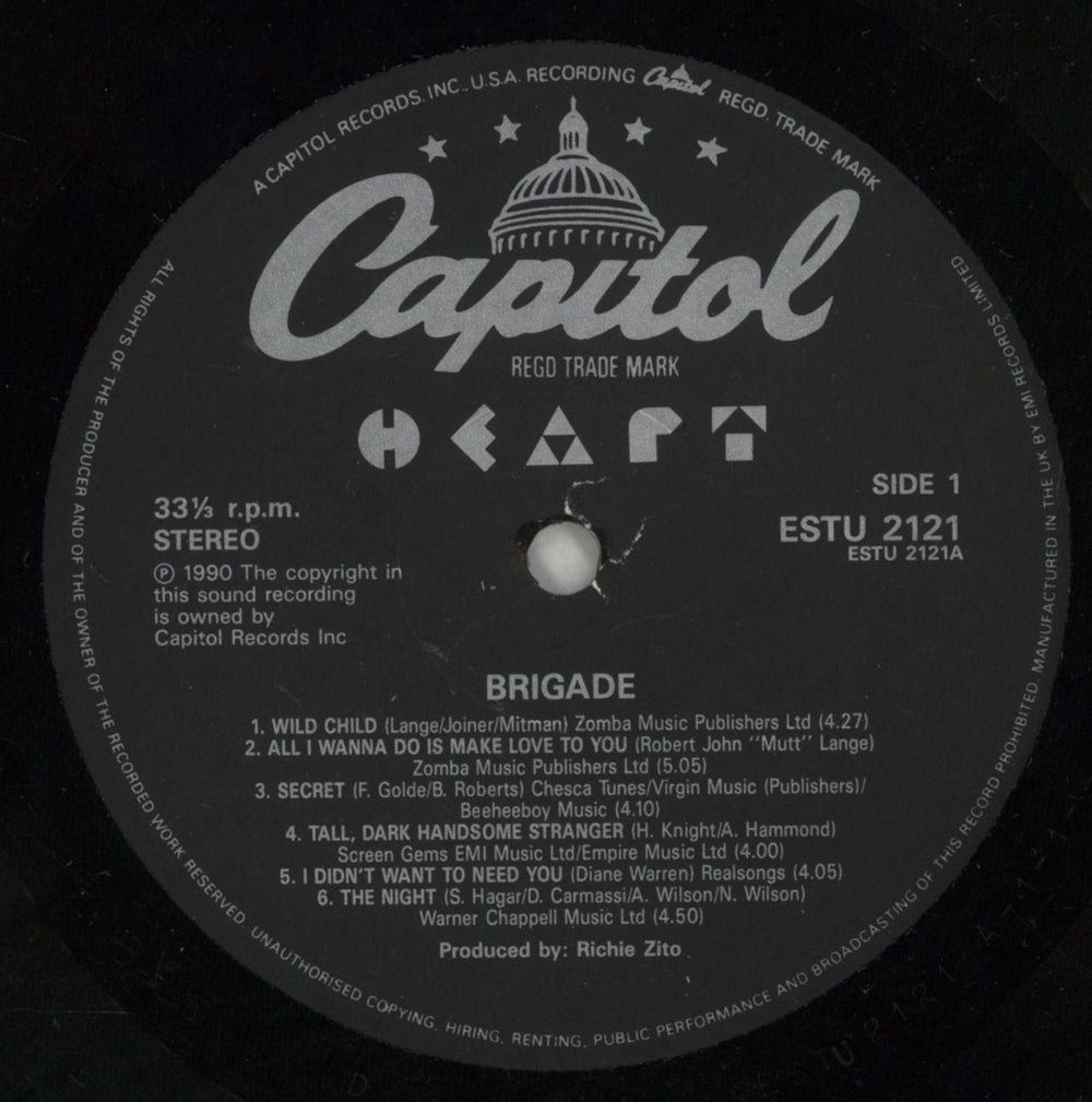 Heart Brigade UK vinyl LP album (LP record) HEALPBR868907