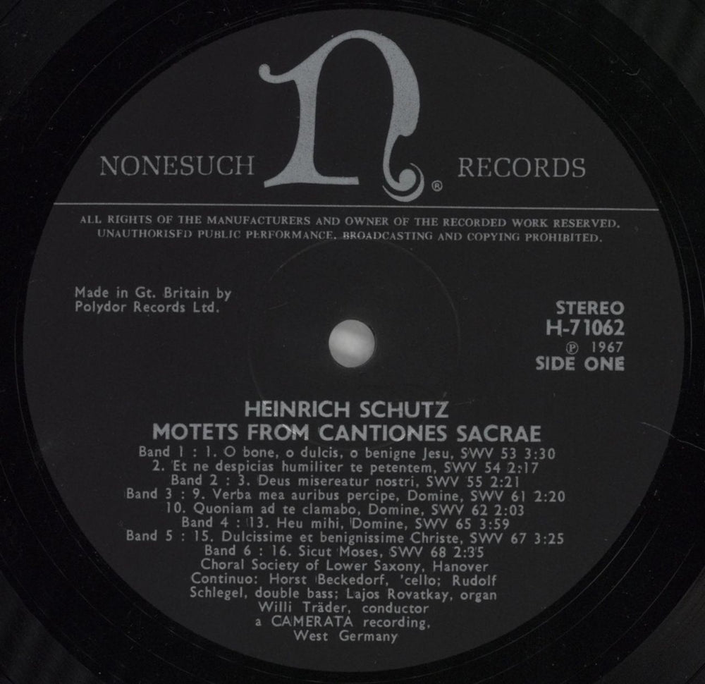 Heinrich Schütz Heinrich Schütz: Motets From "Cantiones Sacrae" US vinyl LP album (LP record) HJXLPHE857250
