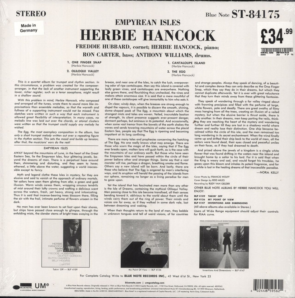 Herbie Hancock Empyrean Isles - 180 Gram UK vinyl LP album (LP record) 602448595621