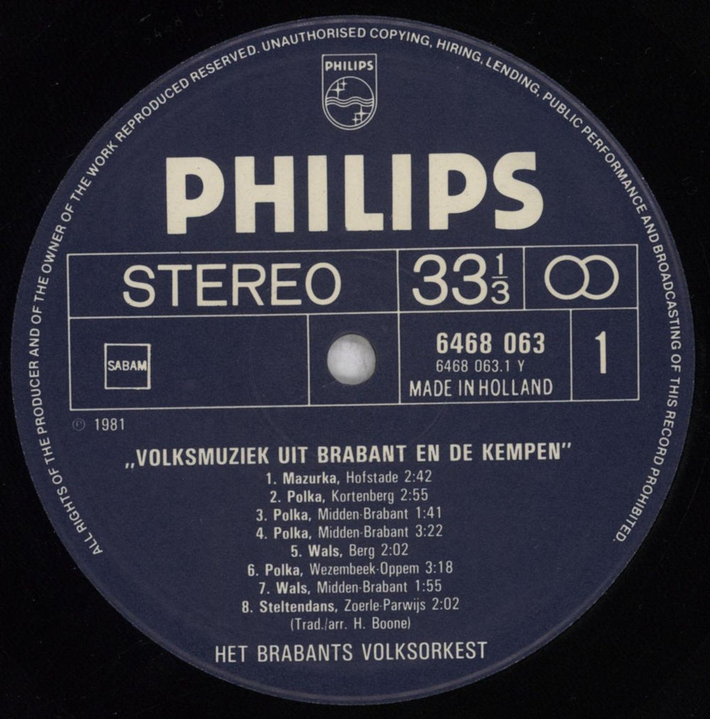 Het Brabants Volksorkest Volksmuziek Uit Brabant En De Kempen - Musique Popuaire Du Brabant Et De La Campine Dutch vinyl LP album (LP record) 7P6LPVO841541