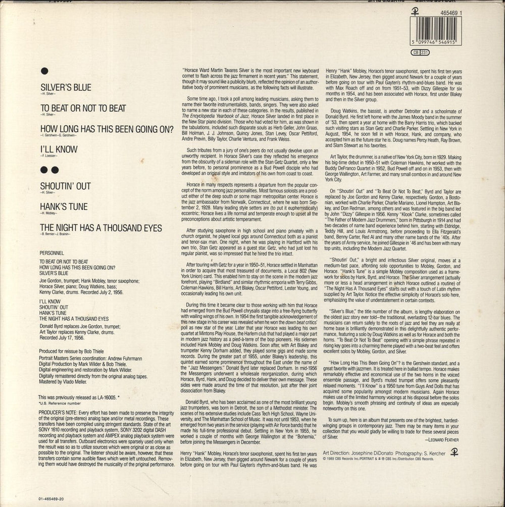 Horace Silver Silver's Blue Dutch vinyl LP album (LP record)