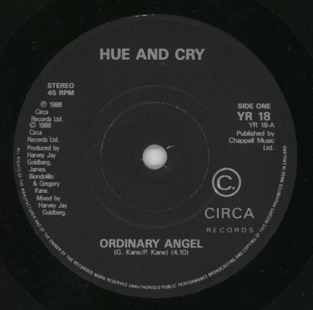 Hue & Cry Ordinary Angel UK 7" vinyl single (7 inch record / 45) HUE07OR177588