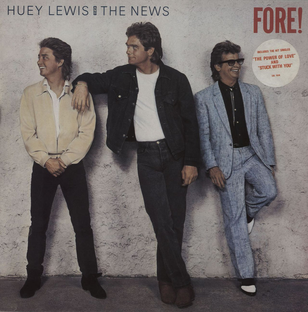 Huey Lewis & The News Fore! - White Stickered (2 songs) UK vinyl LP album (LP record) CDL1534