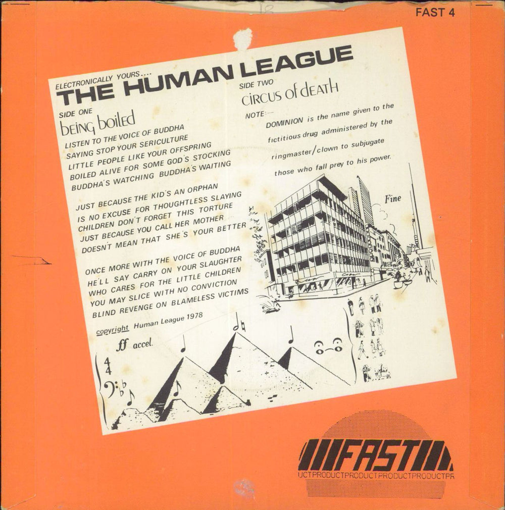 Human League Being Boiled - 2nd - P/S - 4pr UK 7" vinyl single (7 inch record / 45)