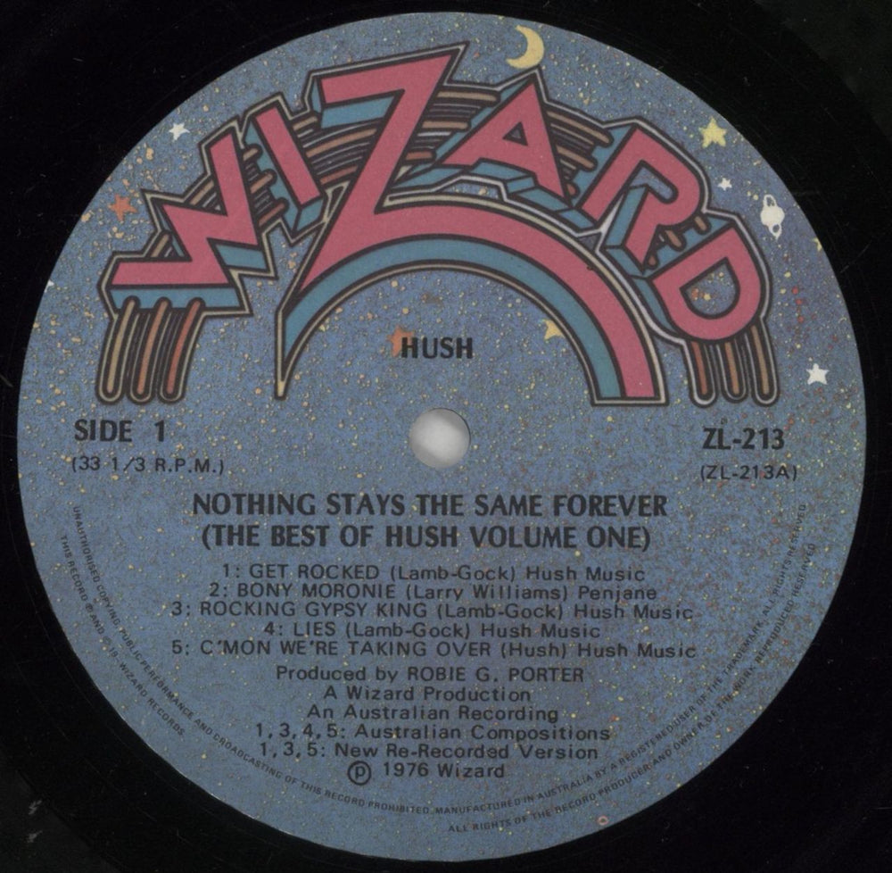 Hush (Australian) Nothing Stays The Same Forever (The Best Of Hush Volume One) Australian vinyl LP album (LP record) HZ5LPNO860252