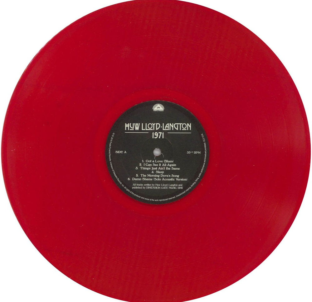 Huw Lloyd-Langton 1971 US vinyl LP album (LP record) HWLLP860970