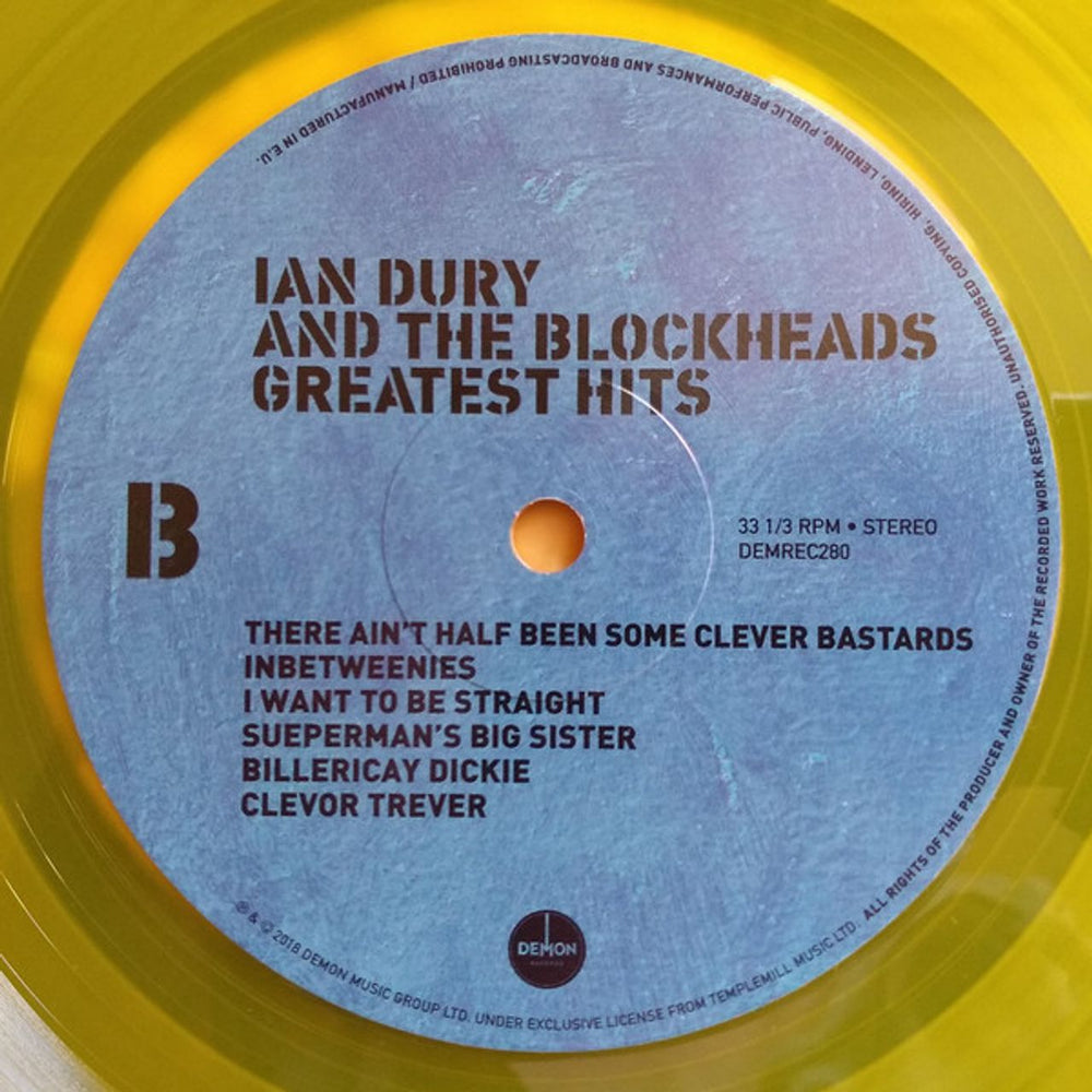 Ian Dury Greatest Hits - 180gm Yellow - Sealed UK vinyl LP album (LP record)