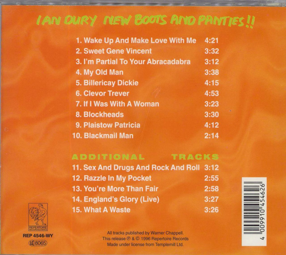 Ian Dury New Boots And Panties!! German CD album (CDLP)
