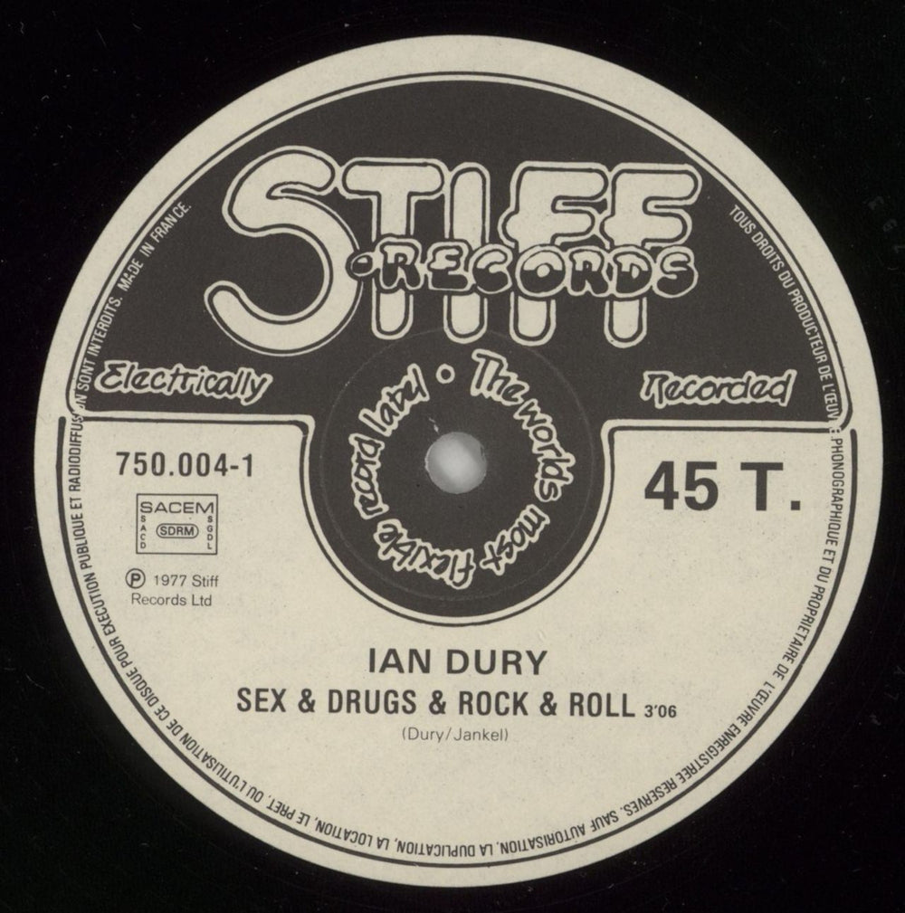 Ian Dury Sex & Drugs & Rock & Roll - Archive French 12" vinyl single (12 inch record / Maxi-single) IND12SE871626