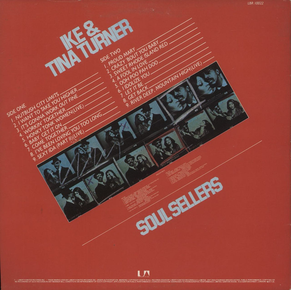 Ike & Tina Turner Soul Sellers UK vinyl LP album (LP record)