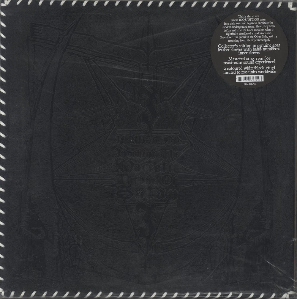 Inquisition Invoking The Majestic Throne Of Satan - White w/ Black Swirl Vinyl French 2-LP vinyl record set (Double LP Album) SOM338LPES