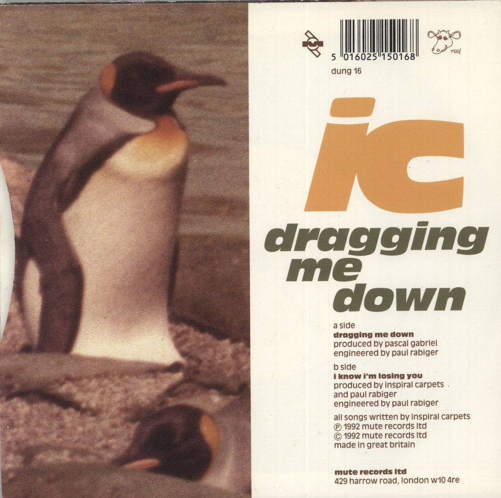 Inspiral Carpets Dragging Me Down + Merch Insert UK 7" vinyl single (7 inch record / 45) INS07DR852838