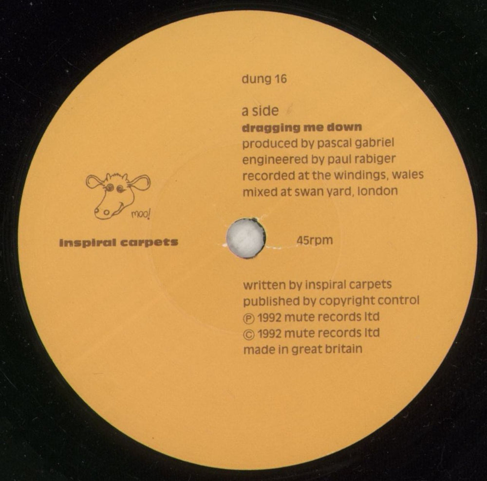 Inspiral Carpets Dragging Me Down UK 7" vinyl single (7 inch record / 45) INS07DR109961