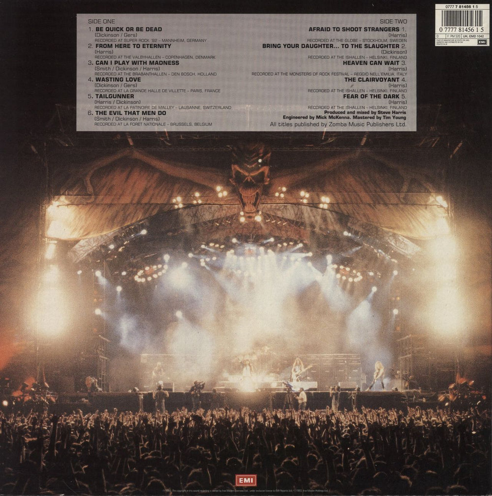 Iron Maiden A Real LIVE One - EX UK vinyl LP album (LP record) 077778145615