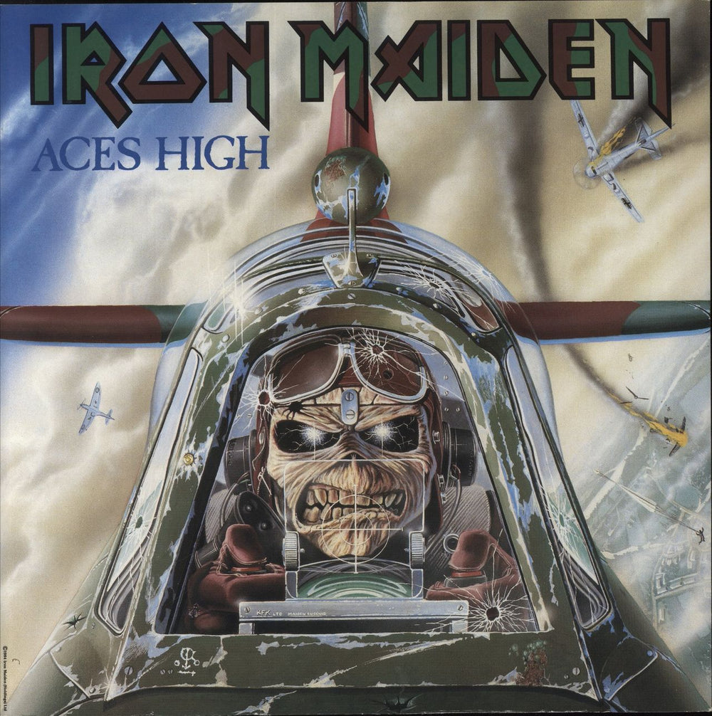 Iron Maiden Aces High + Sleeve UK 12" vinyl single (12 inch record / Maxi-single) 12EMI5502