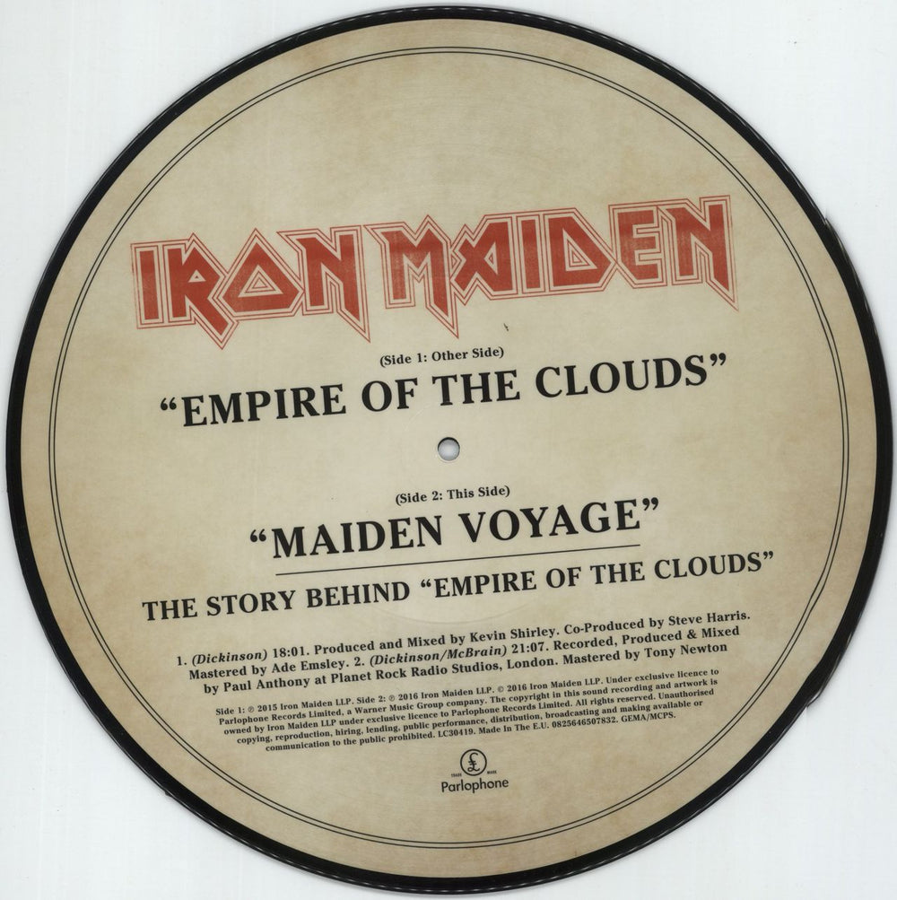 Iron Maiden Empire Of The Clouds - RSD 16 UK 12" vinyl picture disc (12 inch picture record)