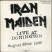 Iron Maiden Live At Donington - EX UK 3-LP vinyl record set (Triple LP Album) DON1