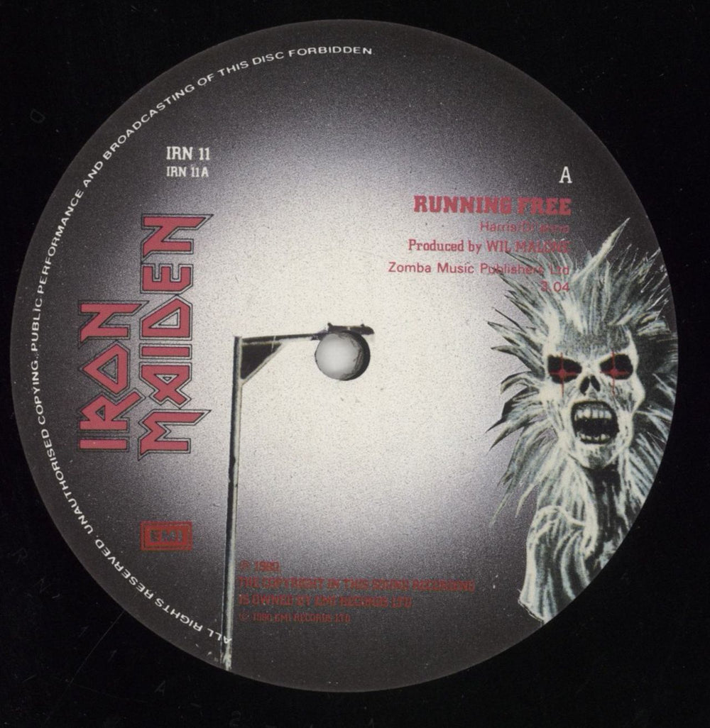 Iron Maiden Running Free / Sanctuary + Voucher UK 12" vinyl single (12 inch record / Maxi-single) IRO12RU627769