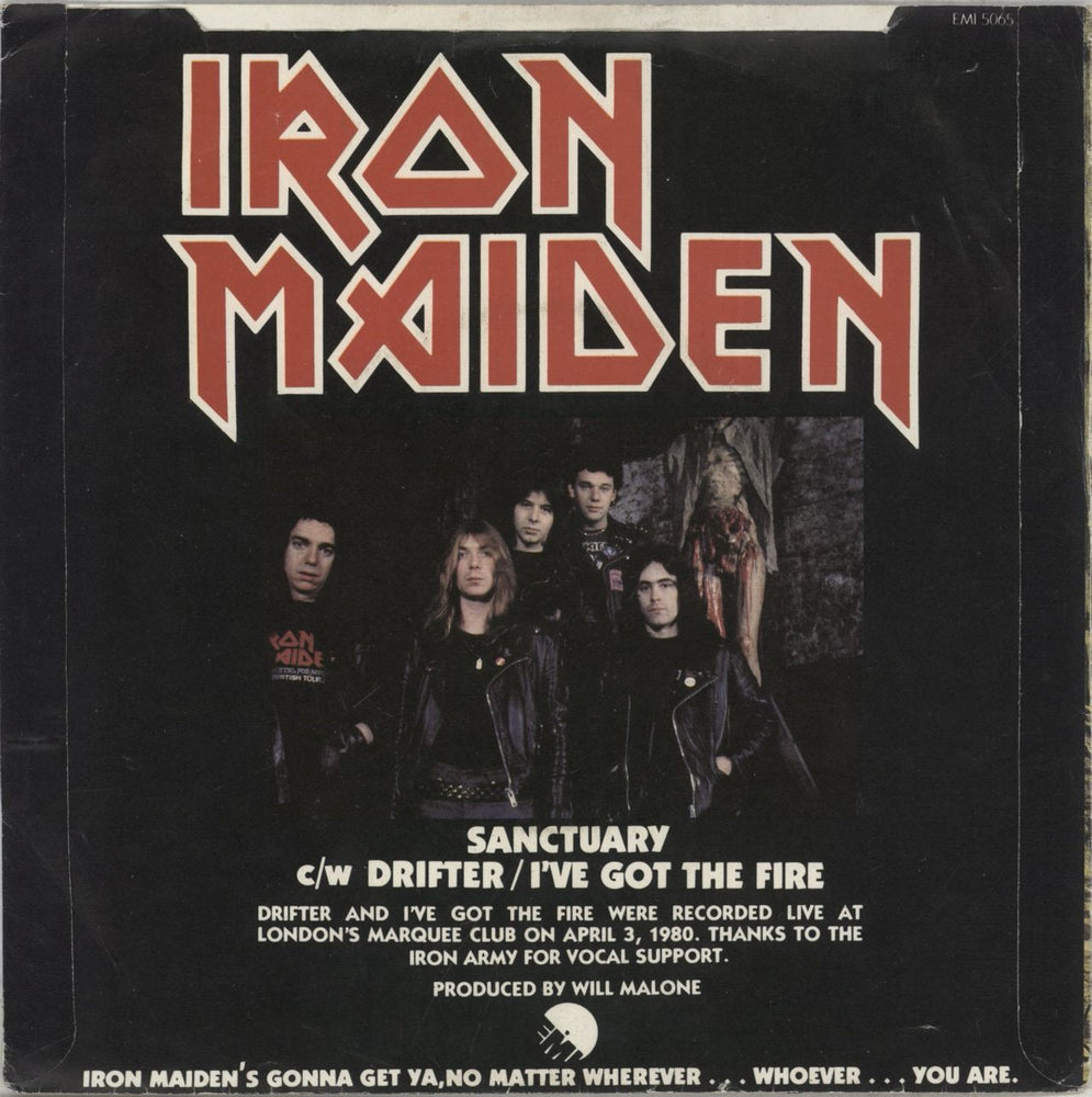 Iron Maiden Sanctuary - Censored P/S - EX UK 7