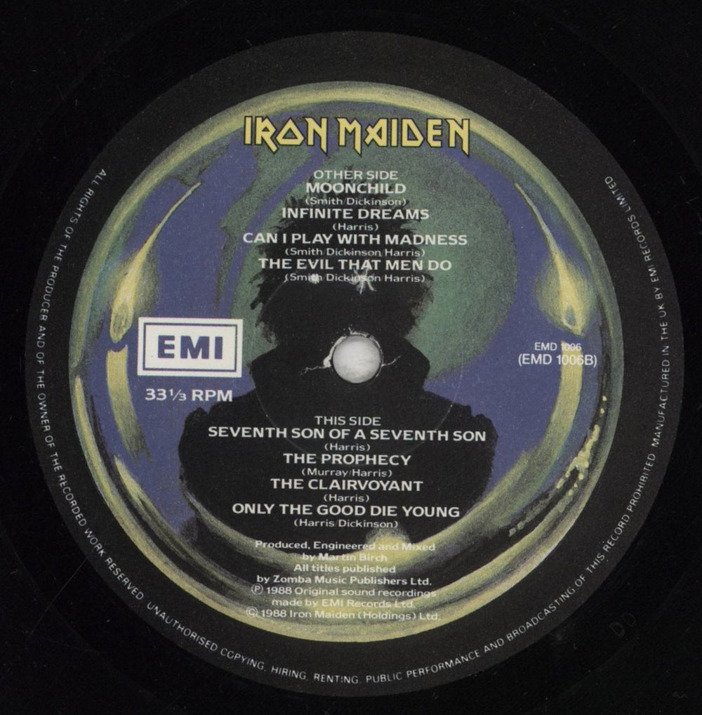 Iron Maiden Seventh Son Of A Seventh Son + Inner - VG UK vinyl LP album (LP record) IROLPSE853946