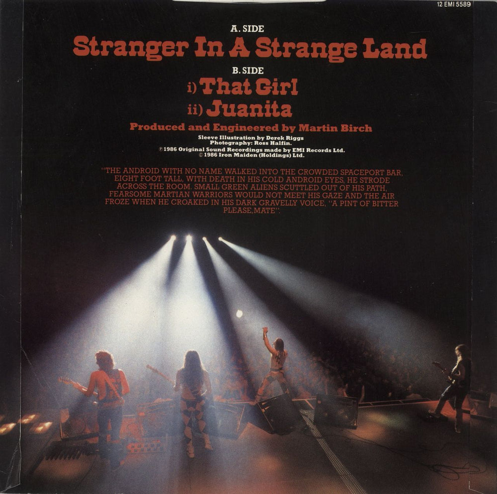 Iron Maiden Stranger In A Strange Land - EX UK 12" vinyl single (12 inch record / Maxi-single)
