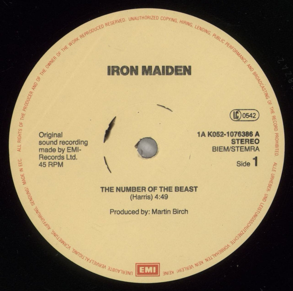 Iron Maiden The Number Of The Beast - VG Dutch 12" vinyl single (12 inch record / Maxi-single) IRO12TH877490