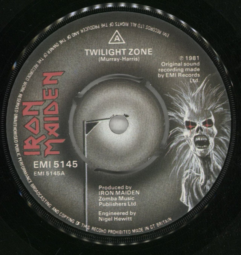 Iron Maiden Twilight Zone - Black Vinyl + P/S UK 7" vinyl single (7 inch record / 45) IRO07TW01446
