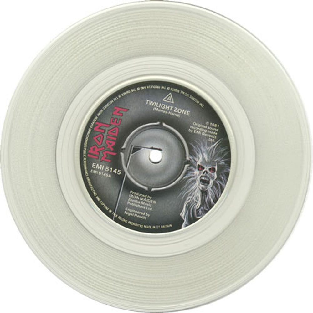 Iron Maiden Twilight Zone - Clear Vinyl - EX UK 7" vinyl single (7 inch record / 45) IRO07TW228920