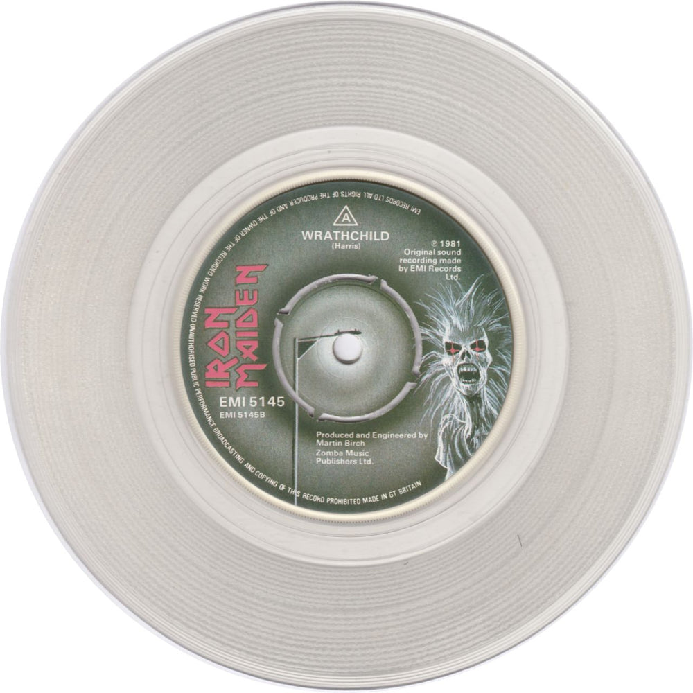 Iron Maiden Twilight Zone - Clear Vinyl UK 7" vinyl single (7 inch record / 45) IRO07TW07124