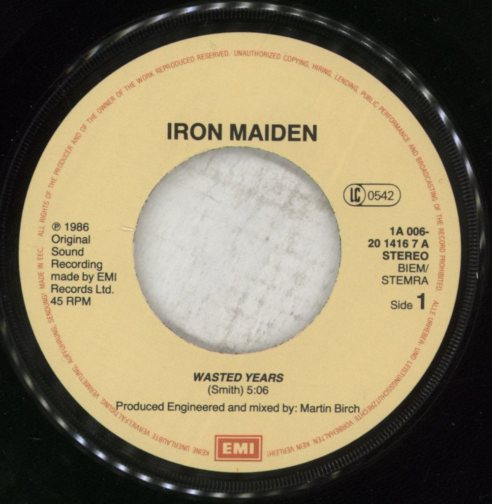 Iron Maiden Wasted Years Dutch 7" vinyl single (7 inch record / 45) IRO07WA880803