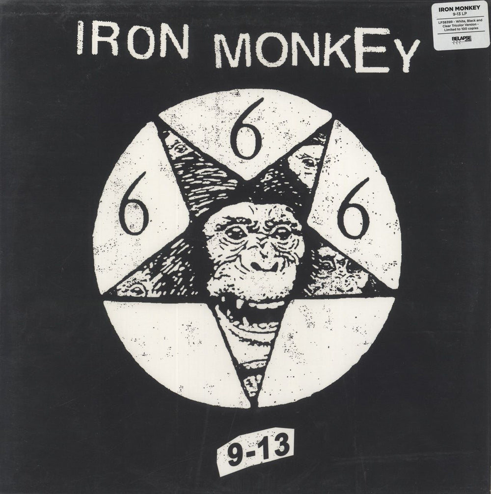 Iron Monkey 9-13 - Nine-Thirteen - Tri-Colour Vinyl UK vinyl LP album (LP record) RR7379