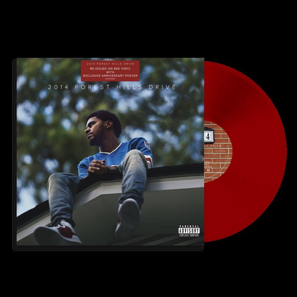 J. Cole 2014 Forest Hills Drive - Red Vinyl + Anniversary Poster - Sealed UK 2-LP vinyl record set (Double LP Album) 602475448761