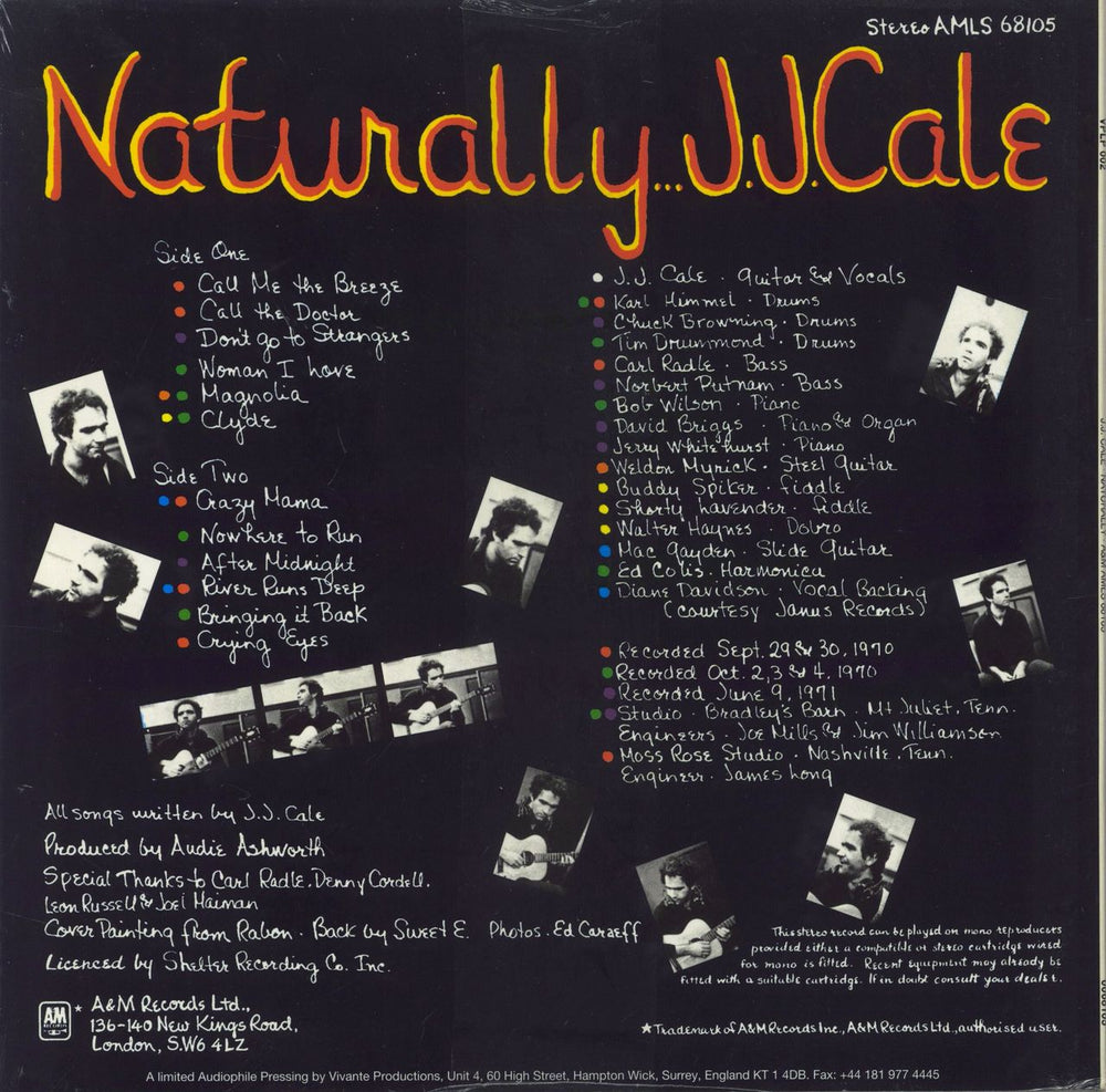 J.J. Cale Naturally - 180 Gram - Sealed UK vinyl LP album (LP record) 600753356906