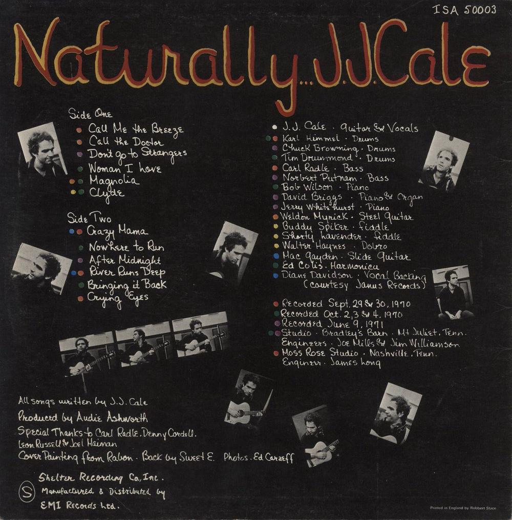 J.J. Cale Naturally... UK vinyl LP album (LP record)