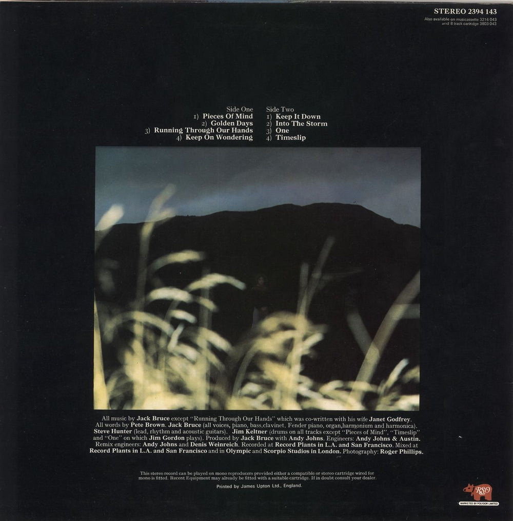 Jack Bruce Out Of The Storm + Insert UK vinyl LP album (LP record)