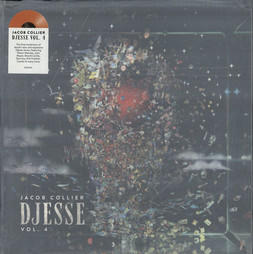 Jacob Collier Djesse Vol. 4 - Orange Vinyl + Hype Stickered Outer Sleeve UK vinyl LP album (LP record) 5855969