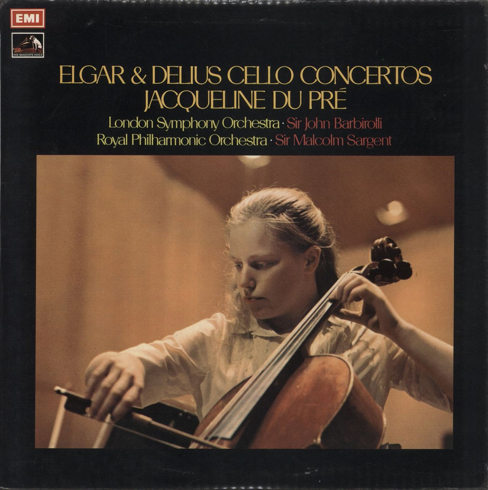 Jacqueline Du Pré Elgar & Delius Cello Concertos UK vinyl LP album (LP record) ASD2764