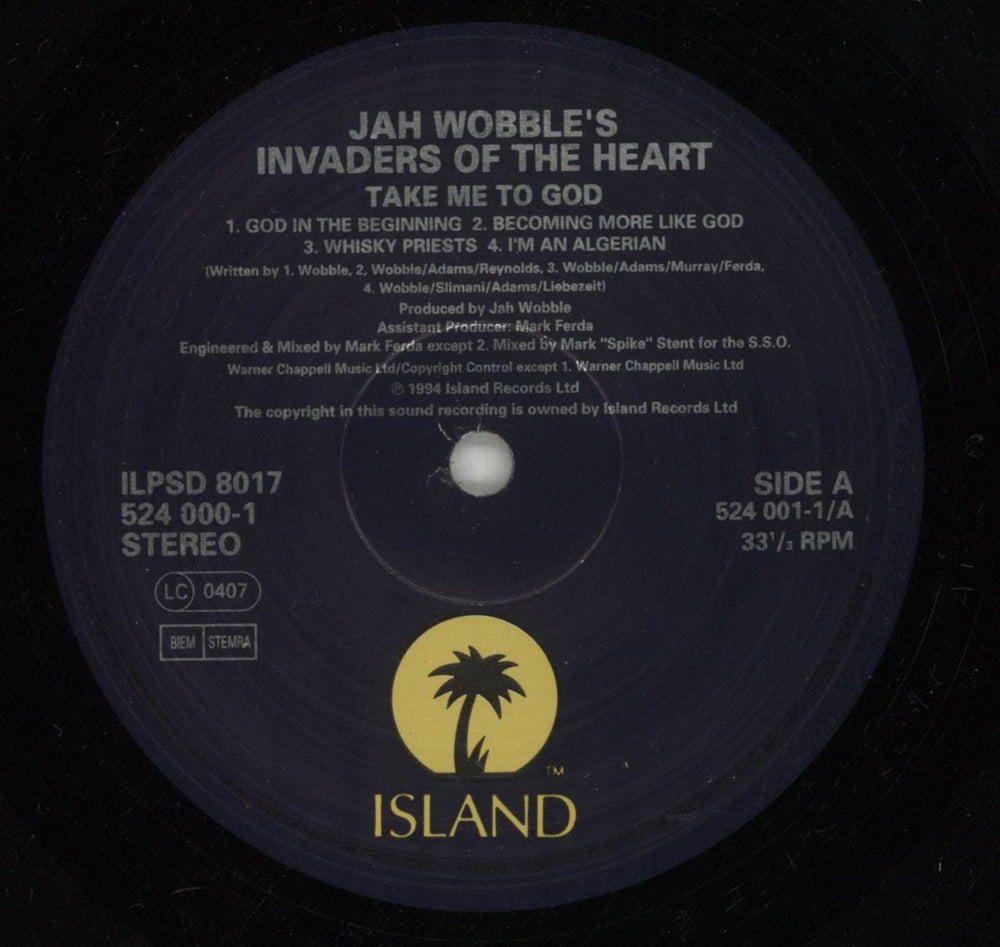 Jah Wobble Take Me To God UK 2-LP vinyl record set (Double LP Album) JAH2LTA315536