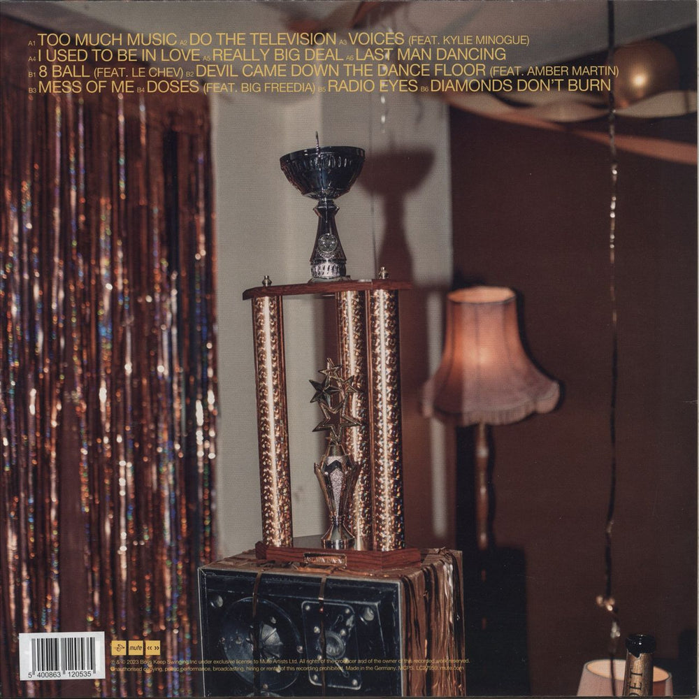 Jake Shears Last Man Dancing - Orange Vinyl - Autographed UK vinyl LP album (LP record) 5400863120535