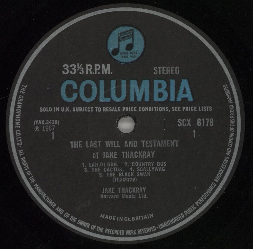 Jake Thackray The Last Will And Testament Of Jake Thackray UK vinyl LP album (LP record) JKCLPTH878908