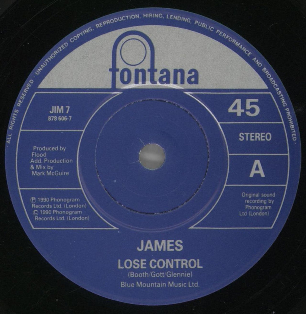 James Lose Control UK 7" vinyl single (7 inch record / 45) JMS07LO109828