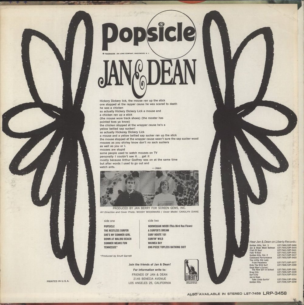 Jan & Dean Popsicle - Mono US vinyl LP album (LP record)