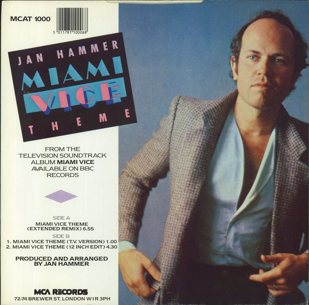 Jan Hammer Miami Vice Theme UK 12" vinyl single (12 inch record / Maxi-single) 5011781100068