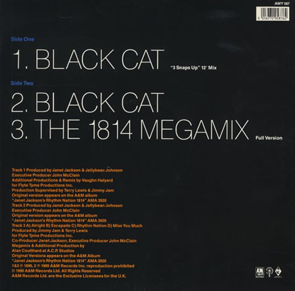 Janet Jackson Black Cat UK 12" vinyl single (12 inch record / Maxi-single) J-J12BL17684